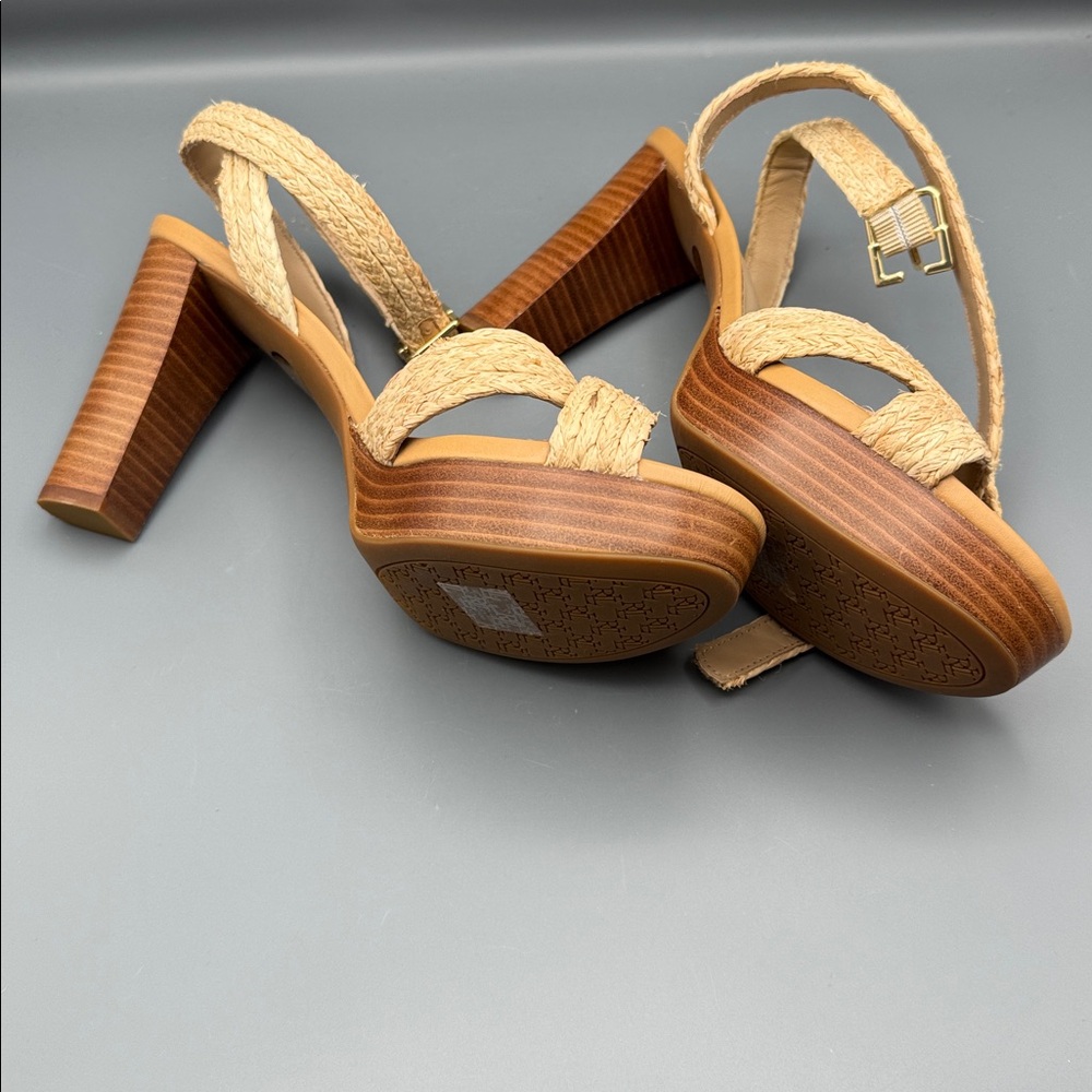 Lauren Ralph Lauren Women's Sasha Raffia Platform Sandals - Picture 4 of 4